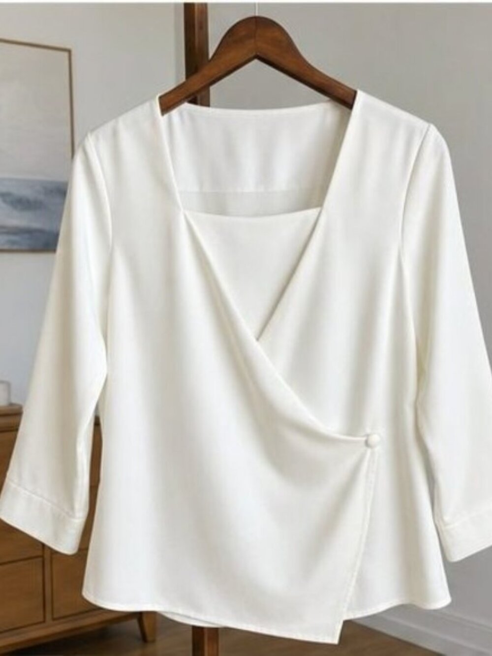 Ivory Wrap Blouse
